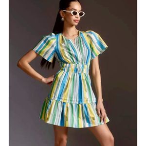 Anthropologie Multicolor Striped Mini Dress